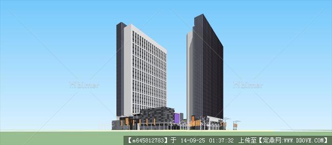 Sketch Up 精品模型----现代风格商业综合体广场
