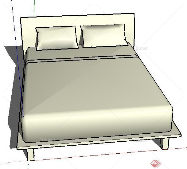 设计素材之家具 双人床设计素材su模型