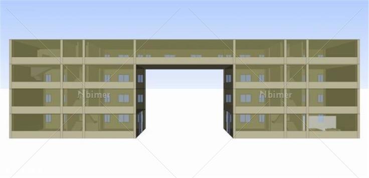 办公楼小套间 低层办公楼su模型