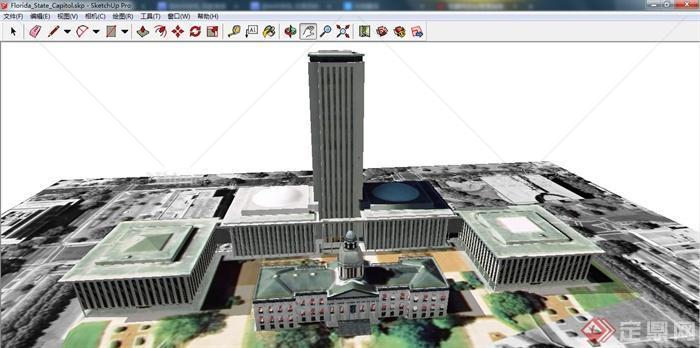 佛罗里达州的国会大厦建筑设计su模型
