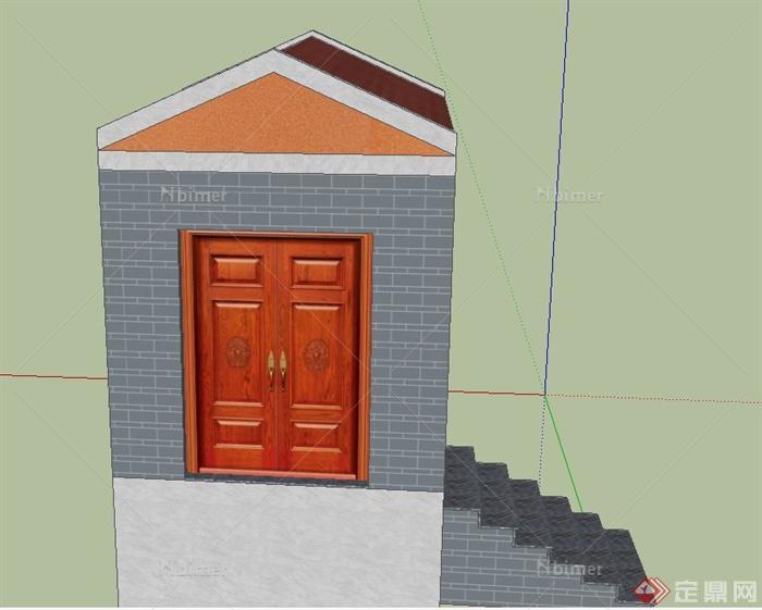 建筑节点入口门设计SU模型