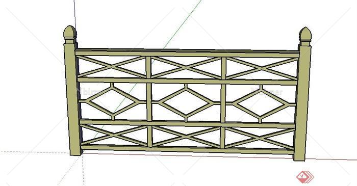 室外围栏设计SU模型