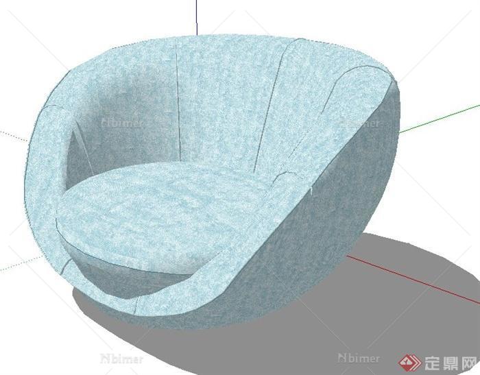 懒人椅单人沙发su模型[原创]