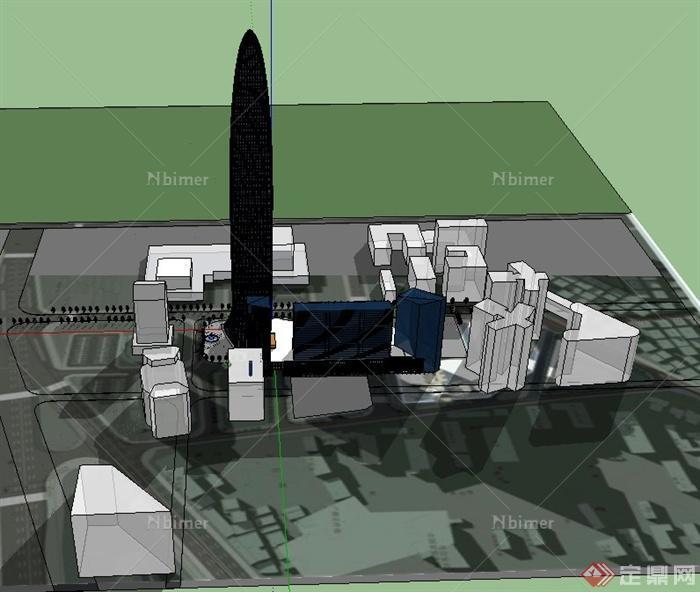 京基金融中心建筑设计SU模型