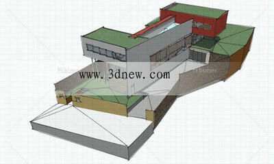 Dall山地住宅- sketchup模型组建