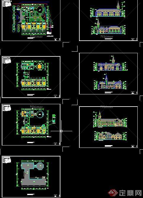 欧式三层幼儿园建筑设计CAD方案图