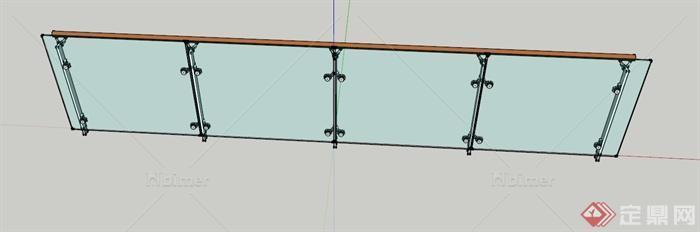 现代玻璃围栏设计SU模型