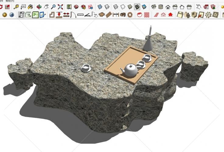 NEW!-分享休闲石桌小品SketchUp模型下载带截图预