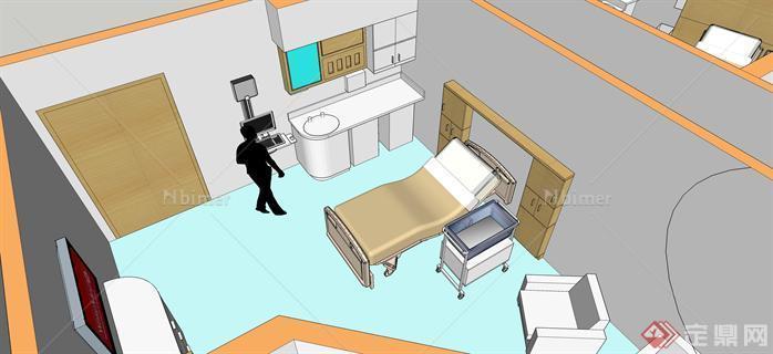 5种类型病房室内布置设计sketchup模型[原创]