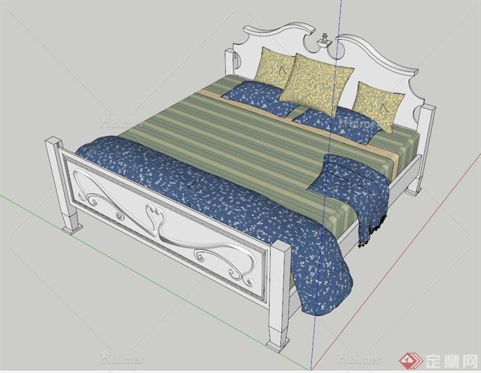 简欧式床设计SU模型