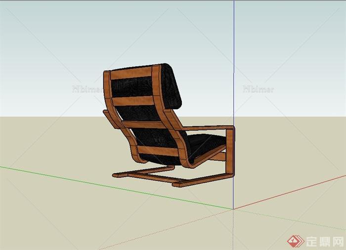 现代室内休闲靠椅设计su模型