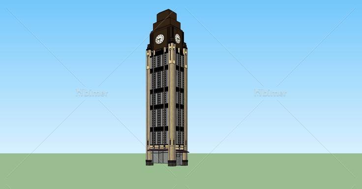 古典风格钟塔(79634)su模型下载