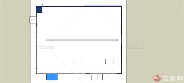 现代简约工厂建筑SU模型[原创]