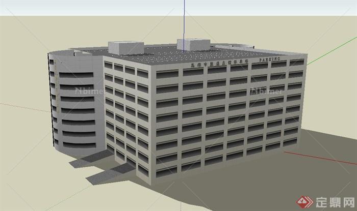 某现代多层停车场建筑设计SU模型