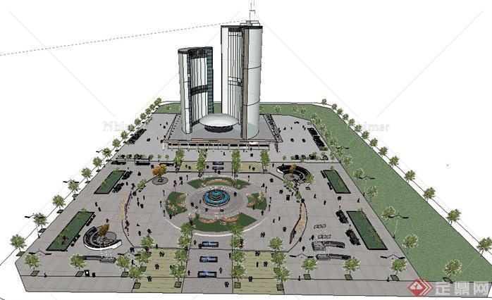 某商业广场景观设计SU模型