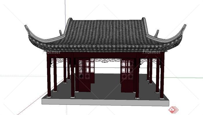 古典中式景观凉亭设计SU模型