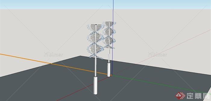 某现代风格街道景观灯设计SU模型[原创]
