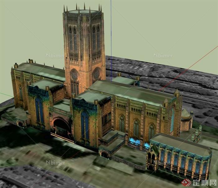 利物浦大教堂建筑设计SU模型