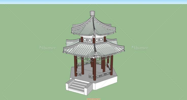 sketchup古建筑塔和亭，新人