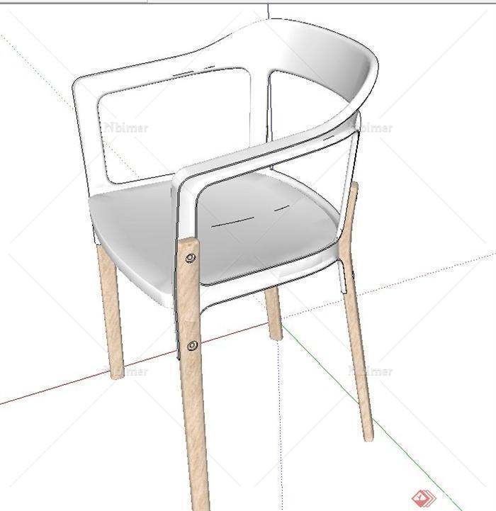 现代白色座椅设计SU模型[原创]