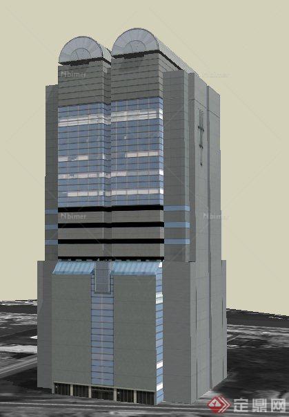 日式办公大楼建筑设计SU模型