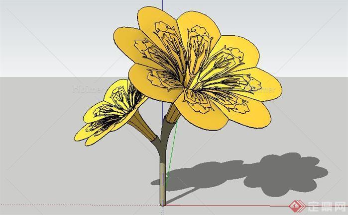 金色喇叭花景观小品SketchUp(SU)3D模型