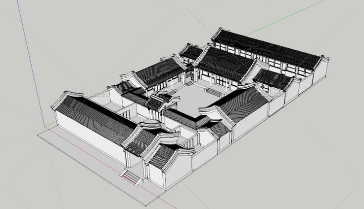 中国古建筑-典型四合院（素模） ，希望对大家有