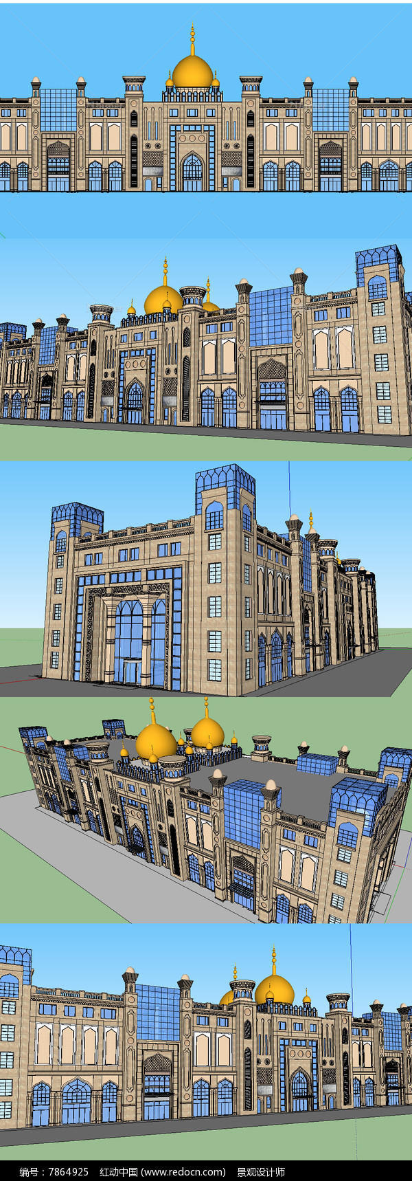 伊斯兰酒店建筑草图大师SU模型
