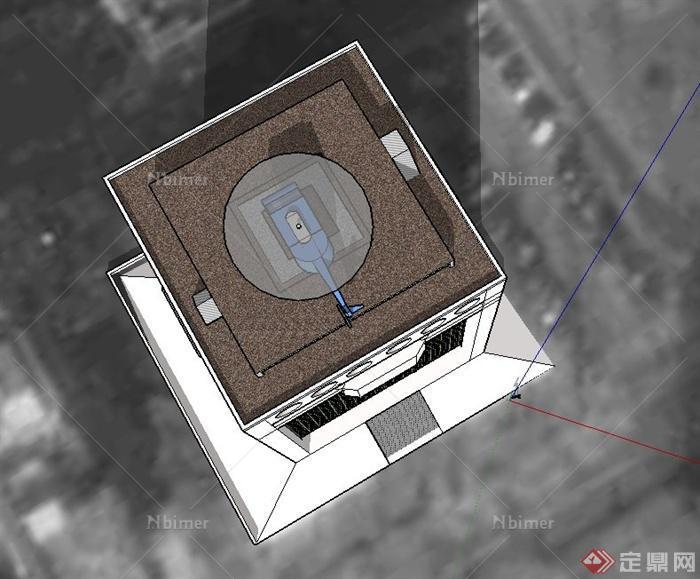 现代某多层警察局办公楼建筑设计SU模型