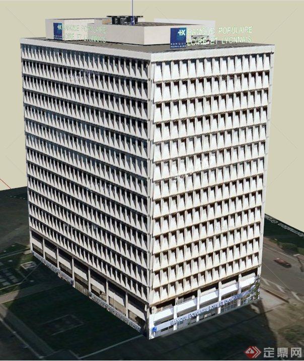 某人民银行大楼建筑设计SU模型