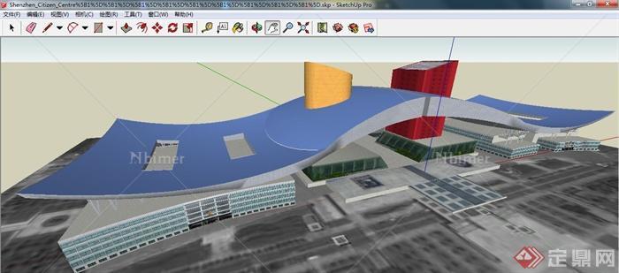 现代风格检察院建筑设计su模型