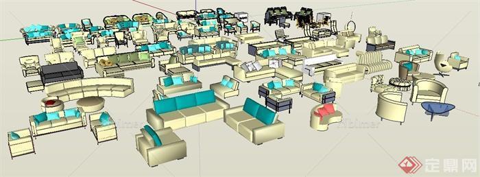多款欧式及现代风格沙发su模型