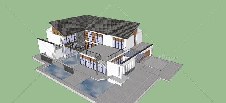 新中式住宅(45404)su模型下载