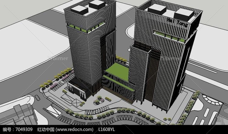 商业大厦建筑模型