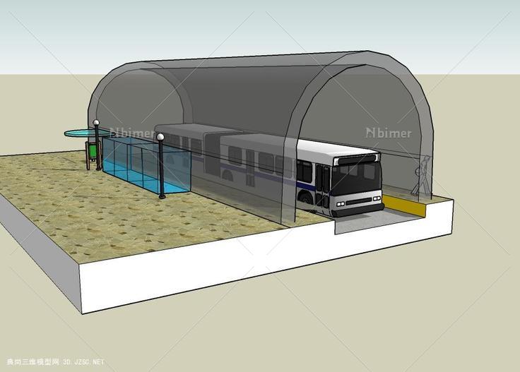 1(10)公交站su模型