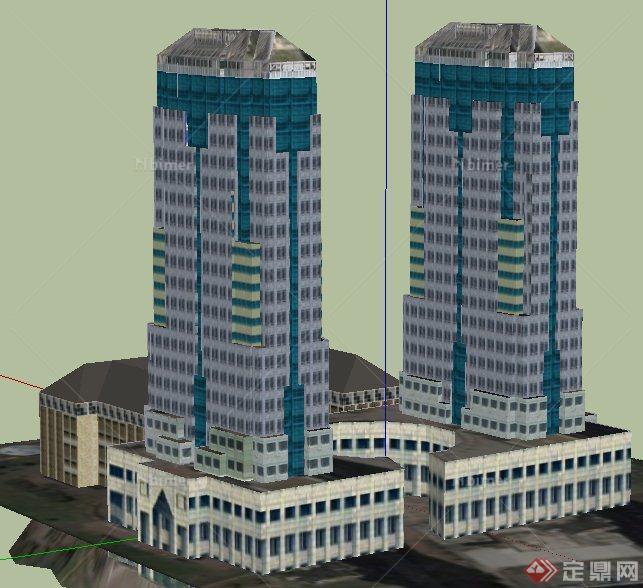 现代高层商业办公综合建筑设计SU模型