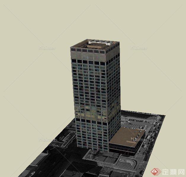 某高层L形矿产公司建筑设计SU模型