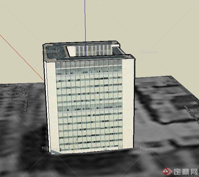 某现代多层银行办公建筑设计SU模型
