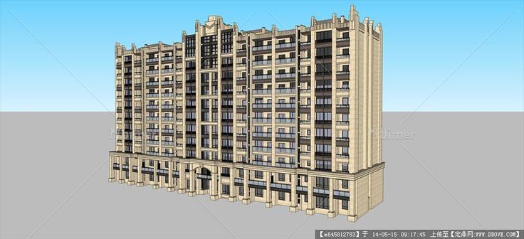Sketch Up 精品模型---新古典风格小高层住宅单体