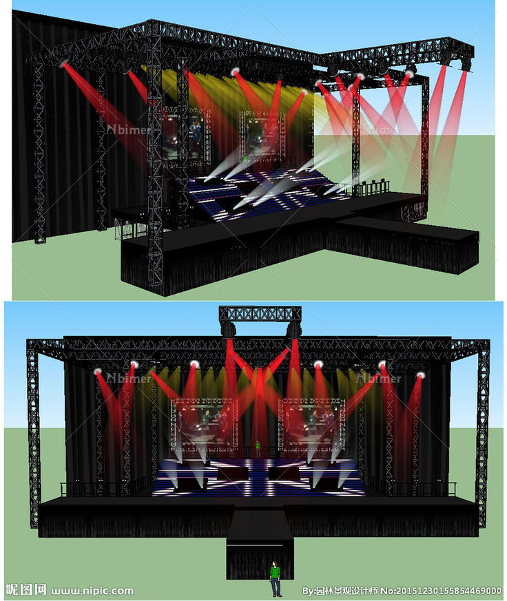 舞台舞美背景SU草图大师模型图片