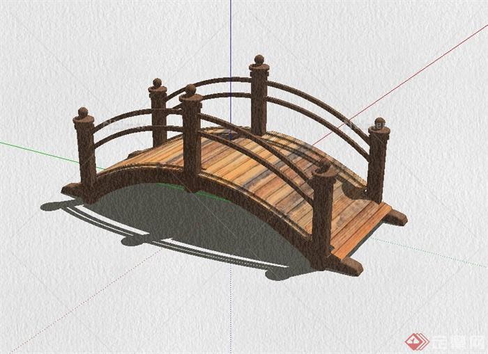 景观木桥设计su模型