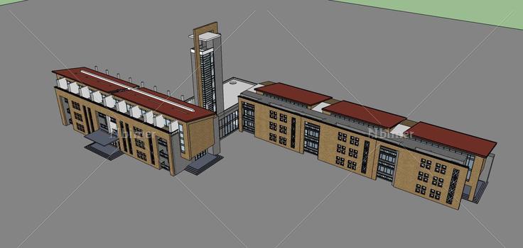 现代风格学校(70530)su模型下载