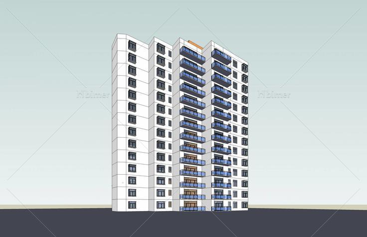 现代高层住宅楼(46998)su模型下载