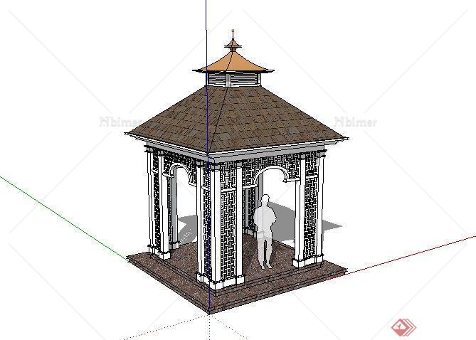 某小区古典英式风格景观亭子设计SketchUp(SU)3D