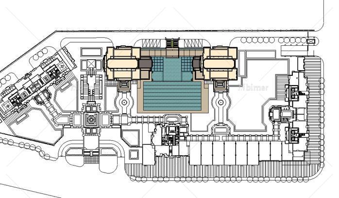 珠海某新古典风格商业建筑方案设计SU模型[原创]