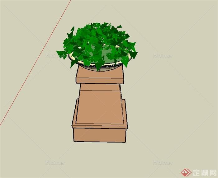 某现代花钵植物设计SU模型[原创]