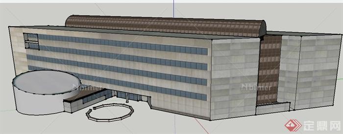 某大学艺术学院教学楼建筑设计SU模型
