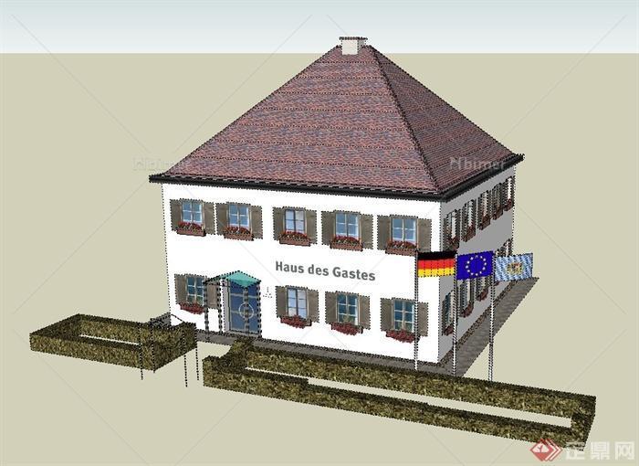 某欧式住宅建筑设计SU模型（1）