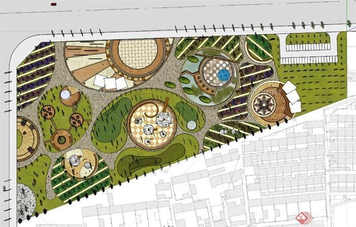 某城市休闲公园景规划设计sketchup草图大师模型