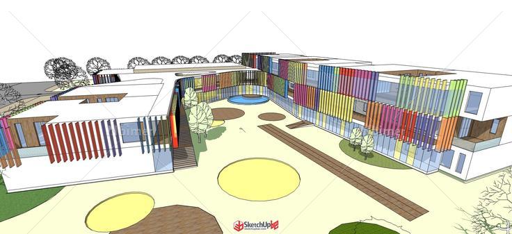 现代彩色系幼儿园设计